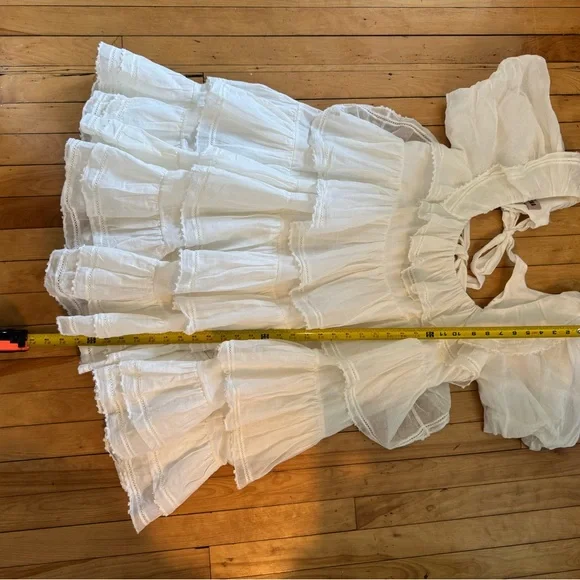 Innika Choo organdy square neckline mini dress size 3 - Picture 6 of 8